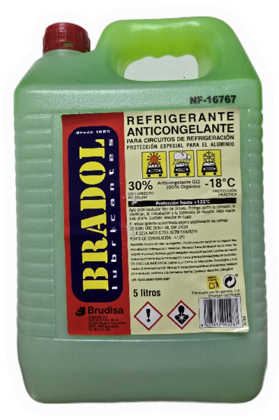 Bradol Anticongelante 30% 5L Verde.