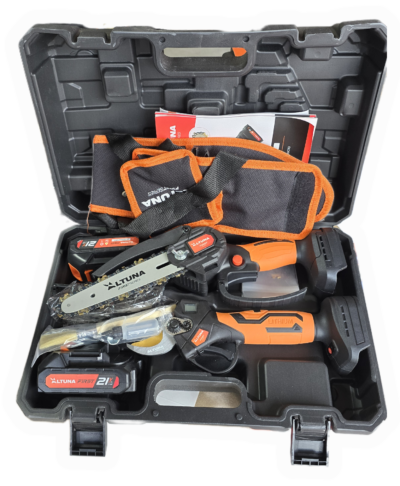 Kit de Poda a Bateria Altuna com Tesoura + Motosserra 21V 2 Baterias