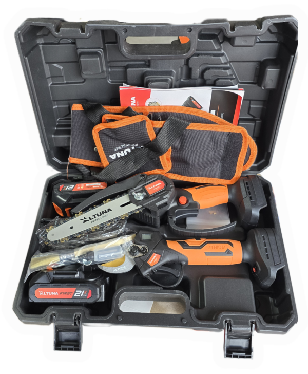 Kit de Poda a Bateria Altuna com Tesoura + Motosserra 21V 2 Baterias